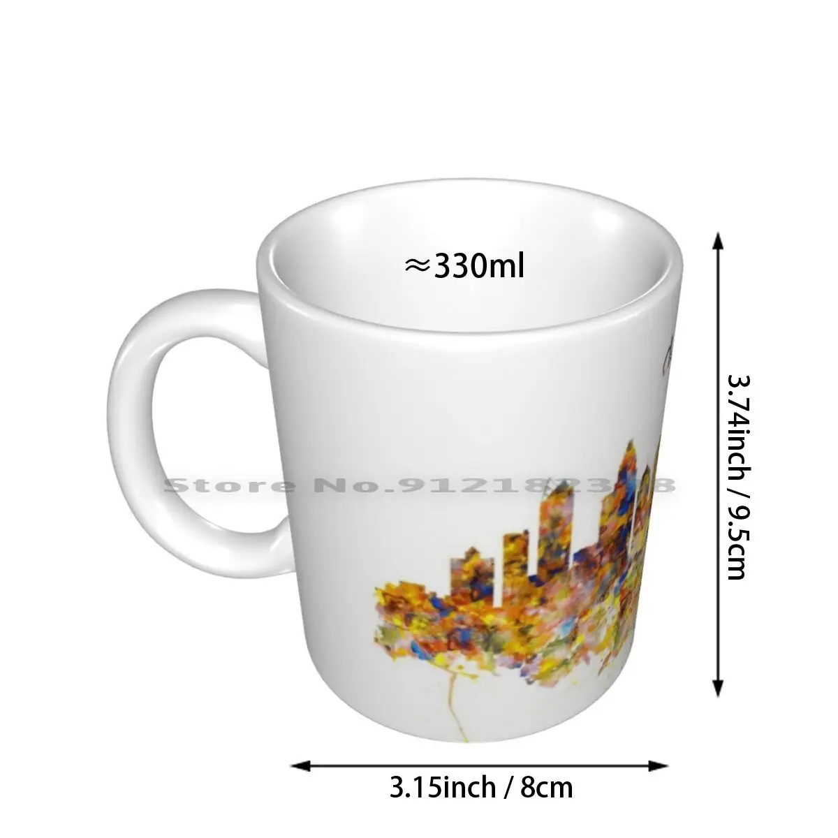 Charlotte Watercolor Skyline Ceramic Mugs Coffee Cups Milk Tea Mug Charlotte North Carolina Watercolor Skyline Skylines Skyline