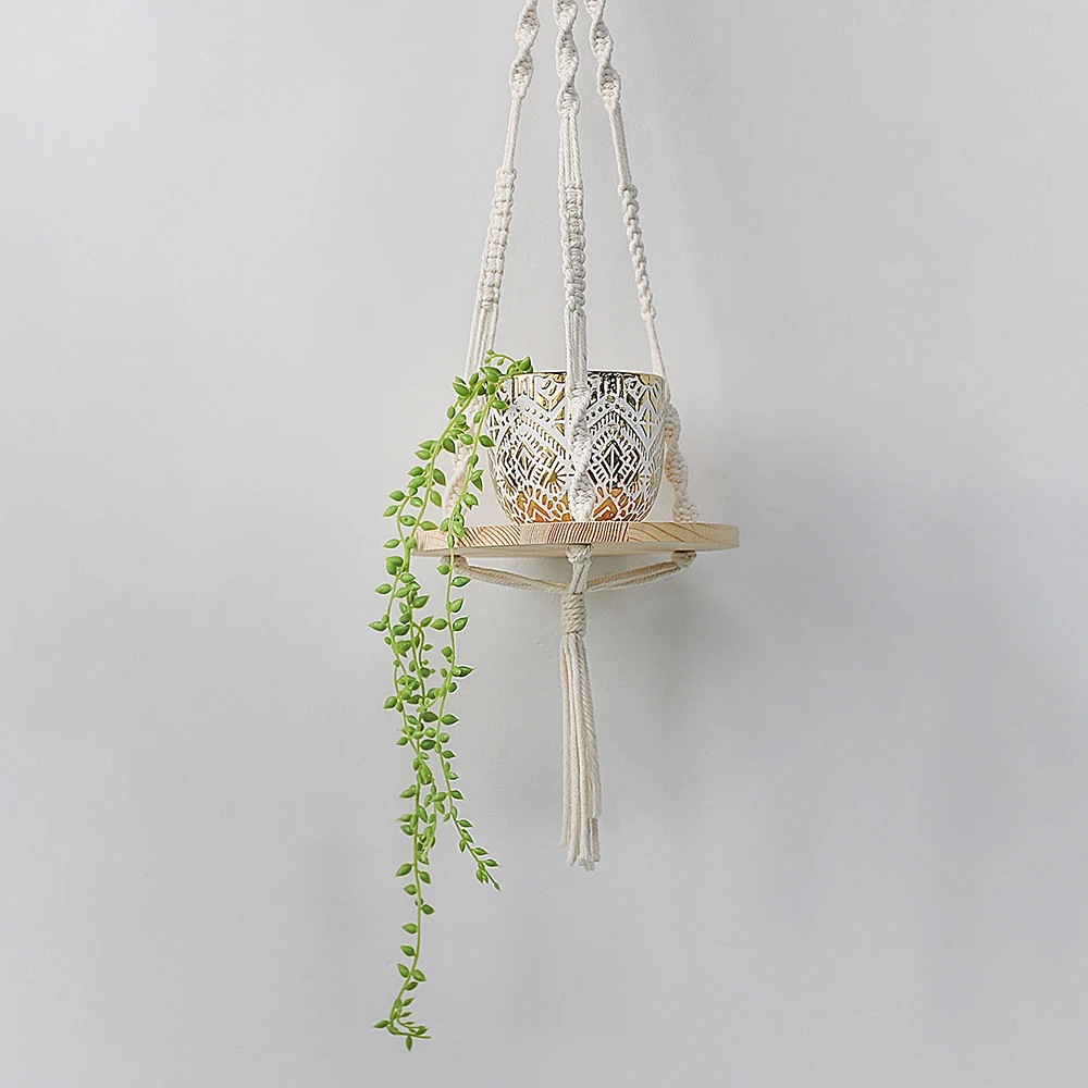 Macrame Wand Hängen Regal Boho Wohnkultur Regale Auf Wand Holz Dekoration für Schlafzimmer Wohnzimmer Kindergarten Christamas Geschenk – Detail 32