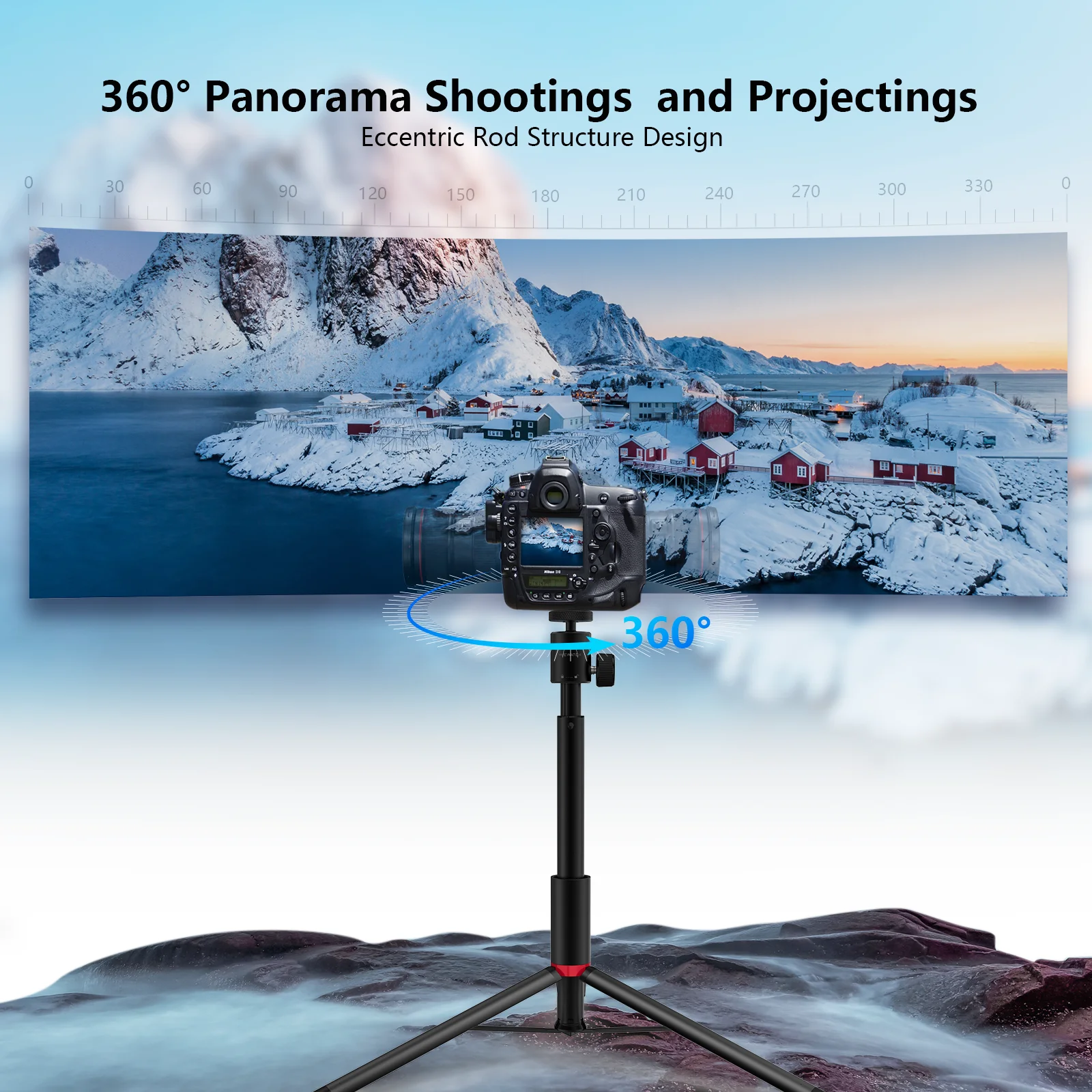WEWATCH PS201ปรับความสูงขาตั้งกล้องอลูมิเนียมแบบพกพาขาตั้ง Selfie Stick ขาตั้งกล้อง360 ° Panorama