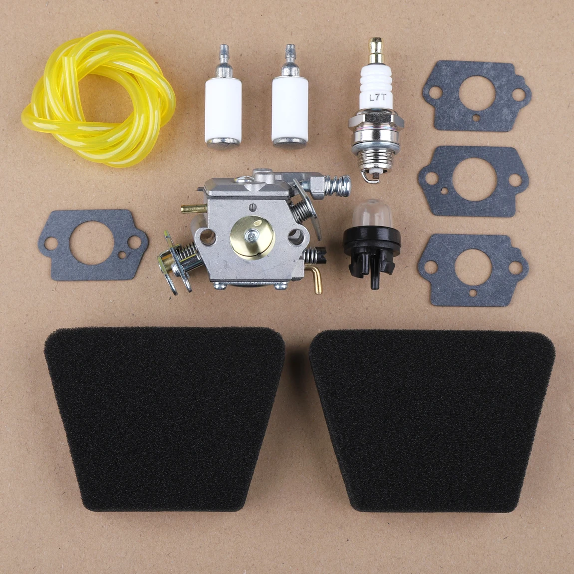 

Carburetor Air Fuel Filter Kit For Poulan Chainsaw 1950 2050 2150 2375 Walbro WT 891 Replace 545081885,530069703,530071618