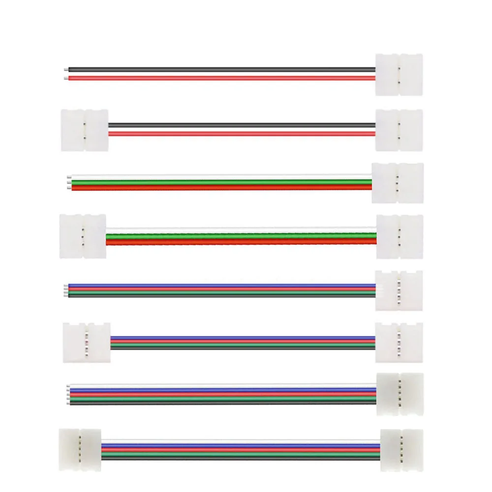 5-50 個 2/3/4/5Pin LED コネクタダブルクリップコネクタケーブル 3528 WS2811 WS2812 5050 RGB RGBW RGBWW LED ストリップライト用