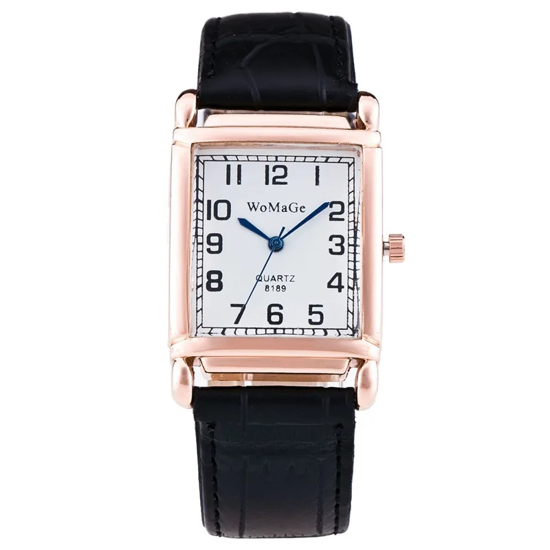 2021 New Watches Women Square Rose Gold Wrist Watches Red Leather Fashion Brand Watches Female Ladies Quartz Clock Montre Femme