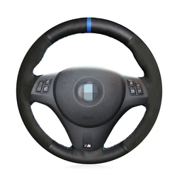 Black Suede Leather Car Steering Wheel Cover for BMW M Sport M3 E90 E91 E92 E93 E87 E81 E82 E88