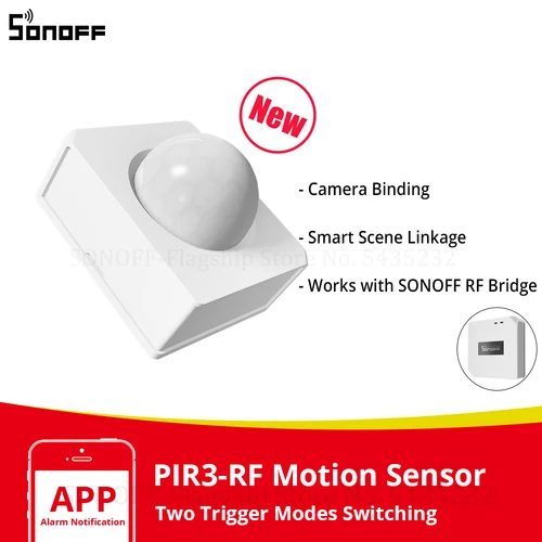 Imagen 1 del producto SONOFF-Sensor de movimiento PIR3-RF, módulo Detector de cuerpo humano inalámbrico, Sensor infrarrojo PIR, sistema de alarma de seguridad, aplicación eWeLink