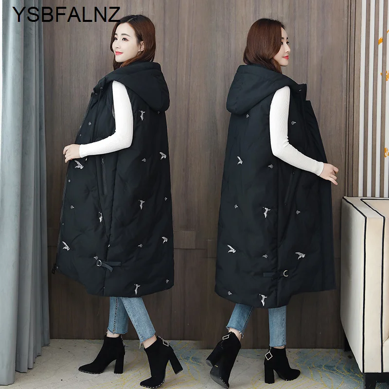 

Sleeveless Jackets Female Black Vest Warm Down Coats Female 5XL Female Clothing For Women Long Vests Winter 2023 Loose New