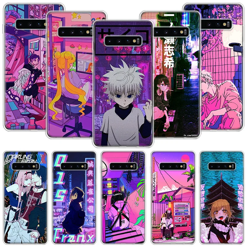 Anime Vaporwave Glitch Hot Phone Case For Samsung Galaxy S24 S23 S22 S21 S20 Ultra S20 FE S10 Plus S9 S8 + Fundas Cover Coque