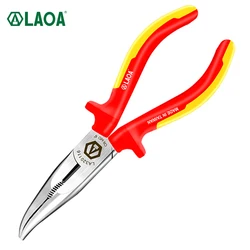 LAOA VDE 1000V Insulated Bent Nose Pliers and Long Nose Pliers Electrician Wire Cutters German Certification Made in Taiwan