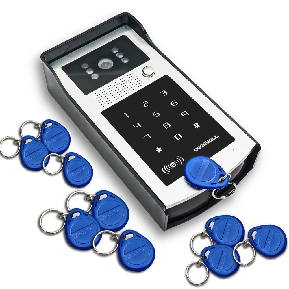 Wired 7" Video Door Phone Doorbell Video Intercom Entry System + RFID Code Keypad Camera + Remote Control+ Electronic Lock+ EXIT