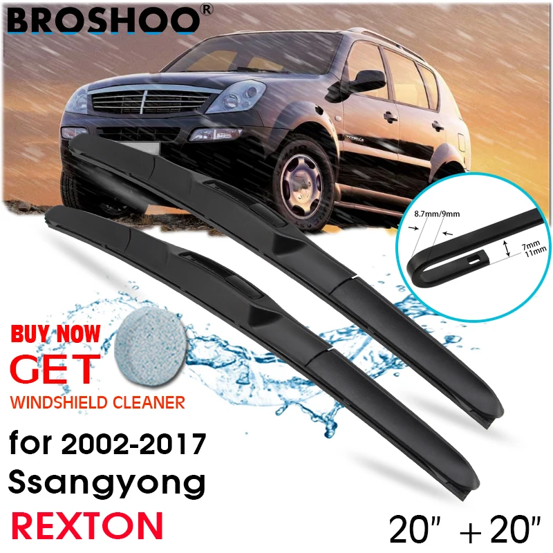 

Car Wiper Blade Window Windscreen Windshield Wipers Blades J hook Arm Auto Accessories For Ssangyong Rexton 20"+20" 2002 -2017