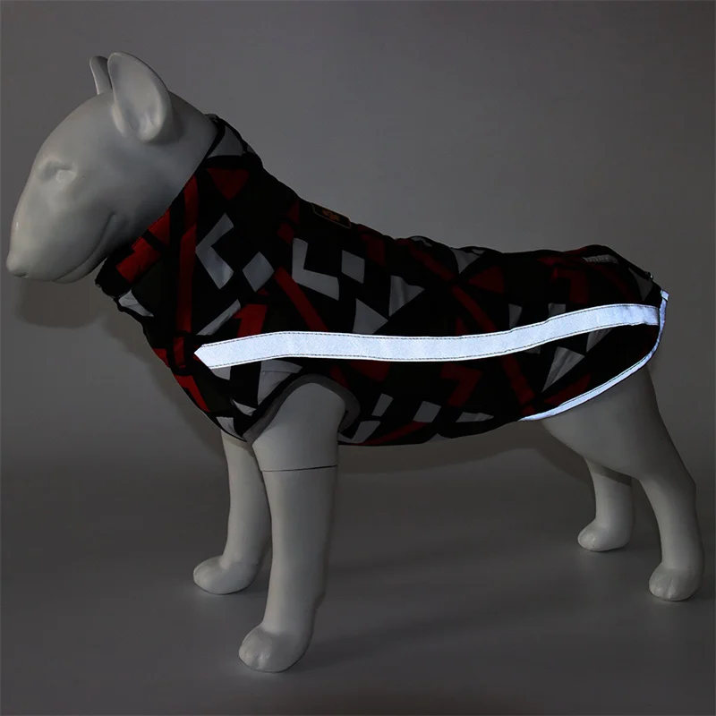 Graffiti Waterproof Dog Clothes Jacket Reflective Winter Pet Clothing Coat for Small Medium Large Dogs ropa para perro S-6XL