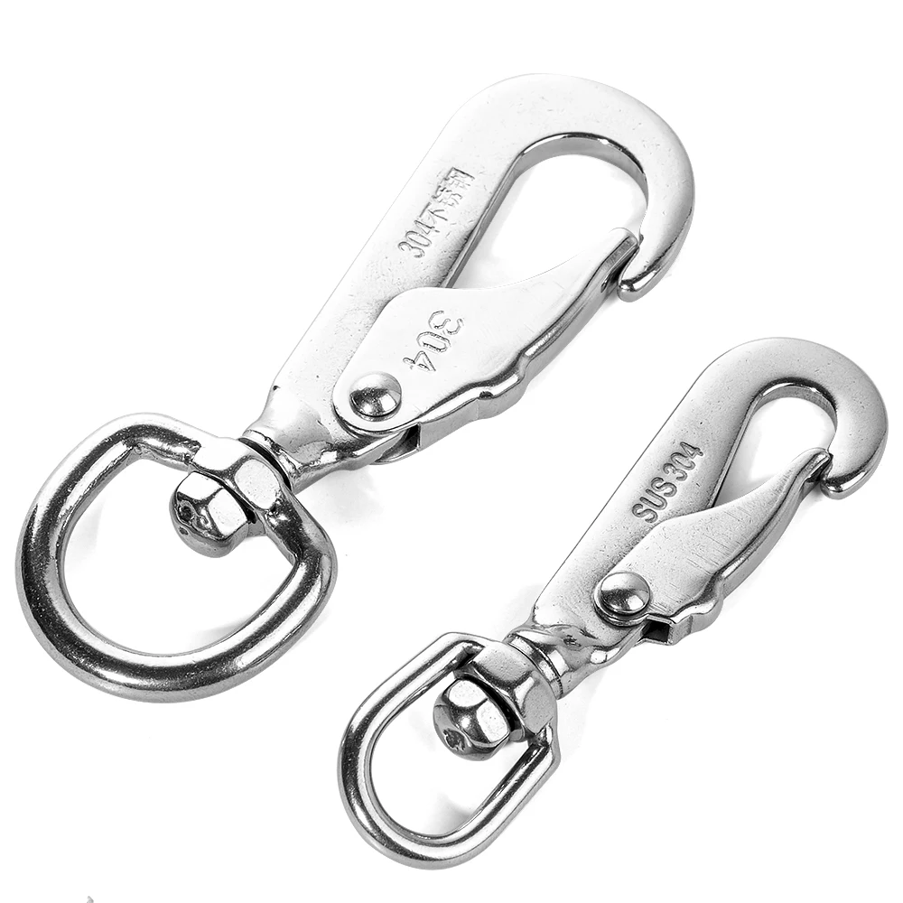 1Pcs Multi-function Silver Swivel Eye Spring Hook Dog Pet Leashes Quick Hook Snap For Outdoor Hiking Camping Key Pet Accessories