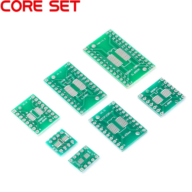 10PCS SMD to DIP adapter PCB Board Socket SOP8 TSSOP8 SOIC8 SSOP8 Board TO DIP Adapter Converter 0.65mm 1.27mm QFP32 QFN44 DIP