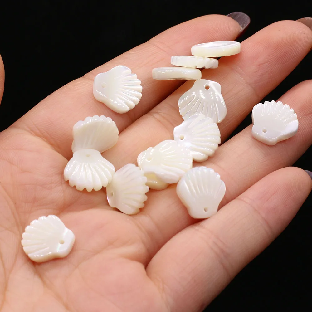 6Pcs Natural Mother Of Pearl Shell Pendant Sector-Shaped Small Pendant For Jewelry Making DIY Necklace Earrings Accessory