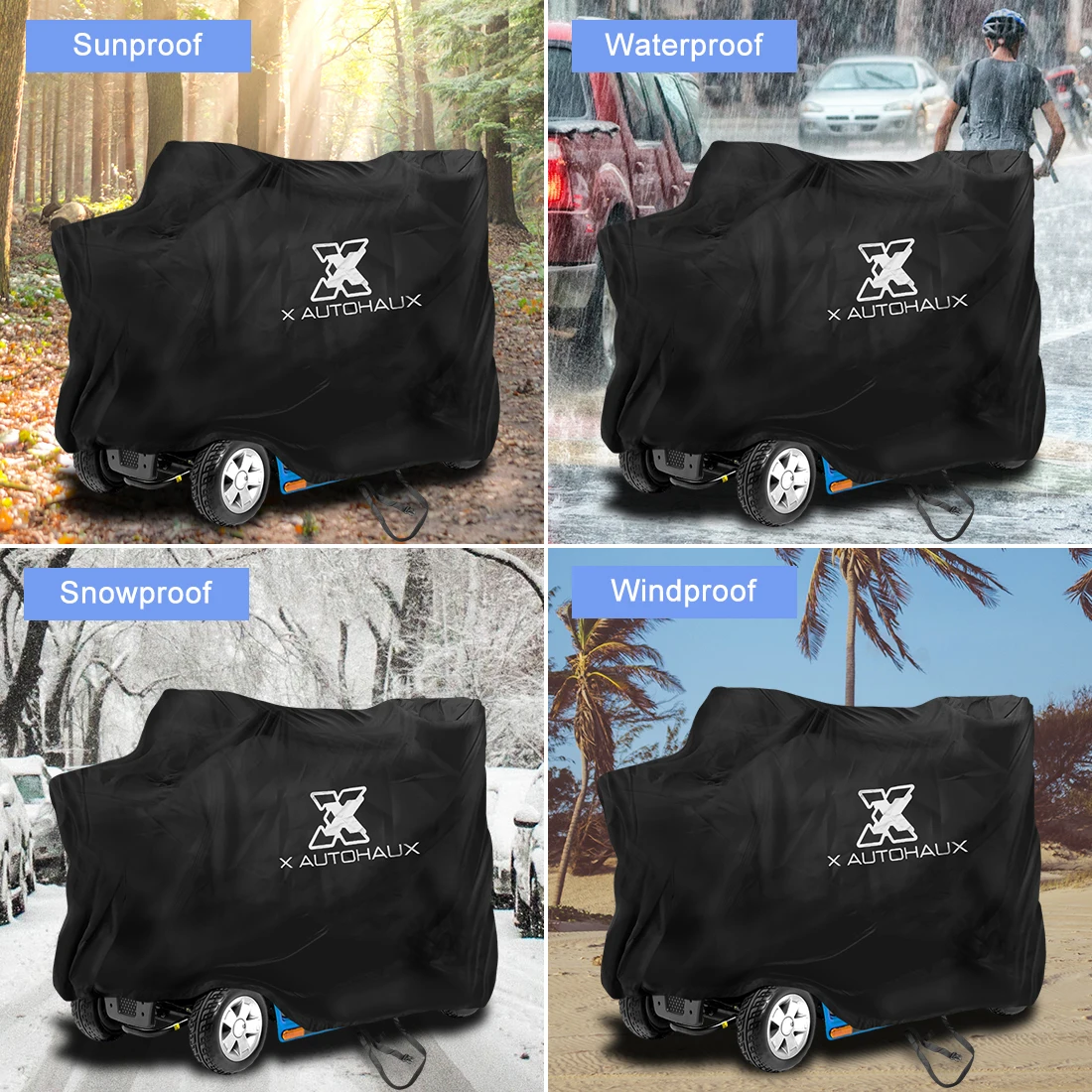 Uxcell Mobility Scooter Cover Waterproof Rain Protection 190T 210D Polyester Protective Wheelchair Motorcycle  Accessories