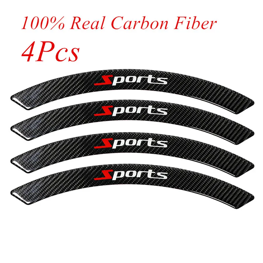 

4Pcs Carbon Fiber Sports Style Car Fender Flares Arch Wheel Eyebrow Arch Protector Stripe Car Styling