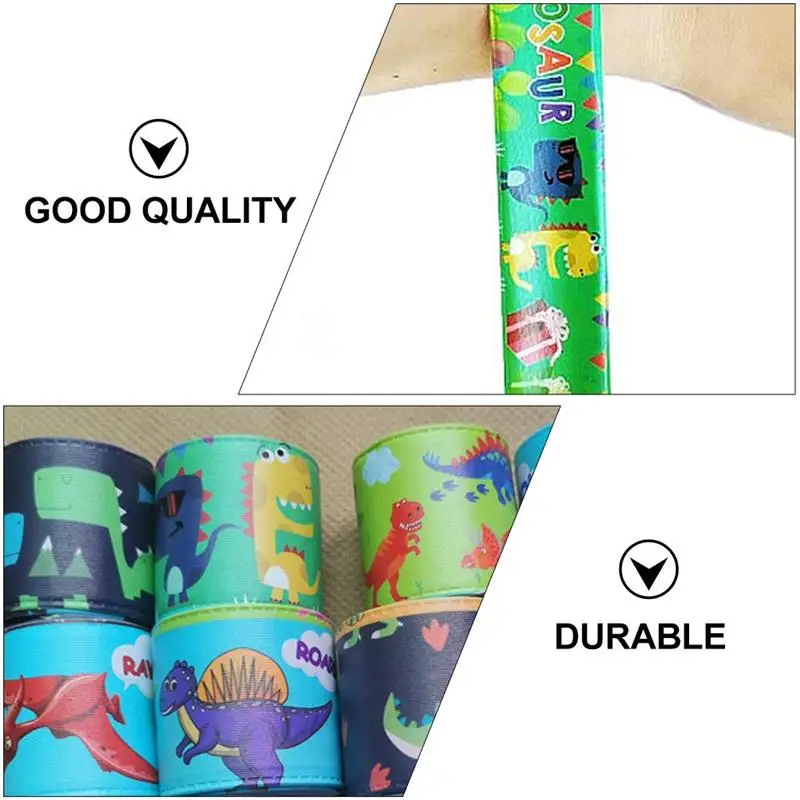 50pcs Cartoon Dinosaurs Animals Slap Bracelets Dinosaurs Theme Slap Bands Dinosaur Wristband Bracelet Kids Birthday Party Gifts