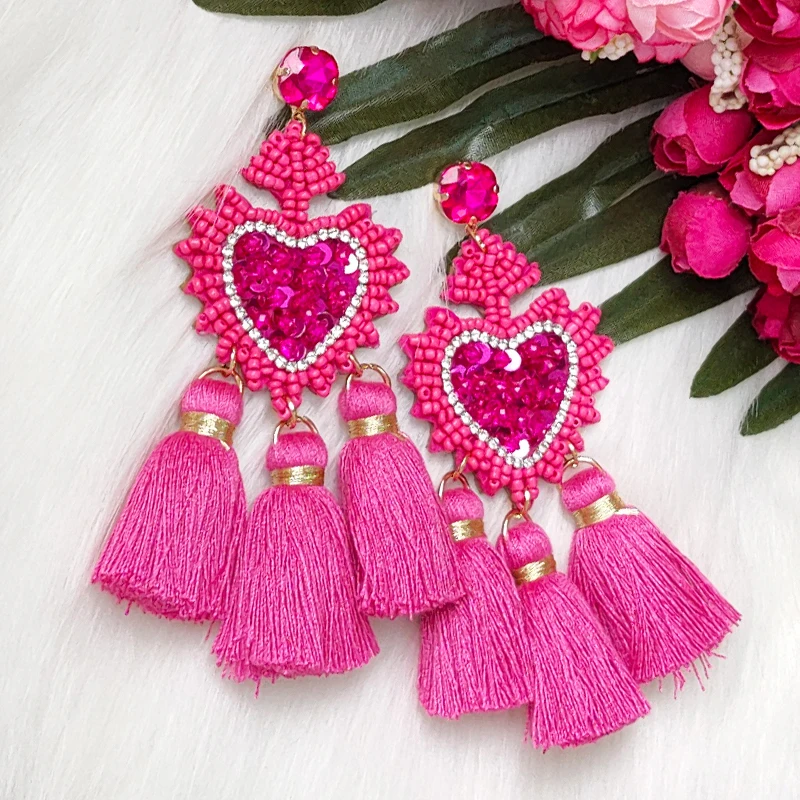 New Fashion Tassel Drop Earrings For Women\'s Earrings Oorbellen Beads Fashion Trendy Jewelry For Wedding Engagement Party