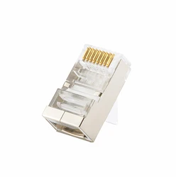 Gigabit Network RJ45 8P8C Cat6 Modular Plugs Ethernet Cable Male Connector 1.1mm Pin Holes Suitable For 24AWG 26AWG Cables