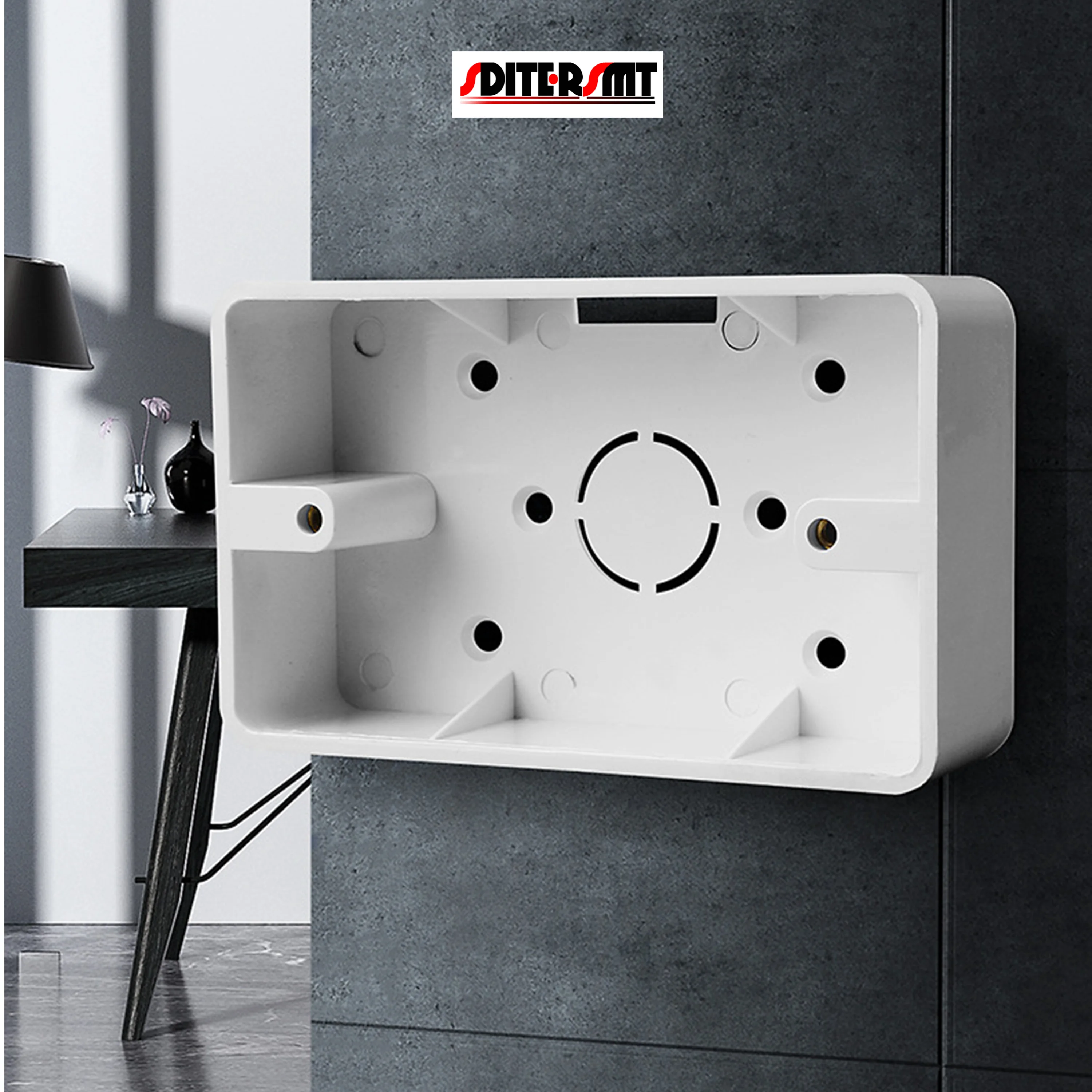 Розетка с переключателем термостата типа 118, коробка для поверхностного монтажа для установки, расстояние между отверстиями 86 мм, высококачественное основание из ПВХ