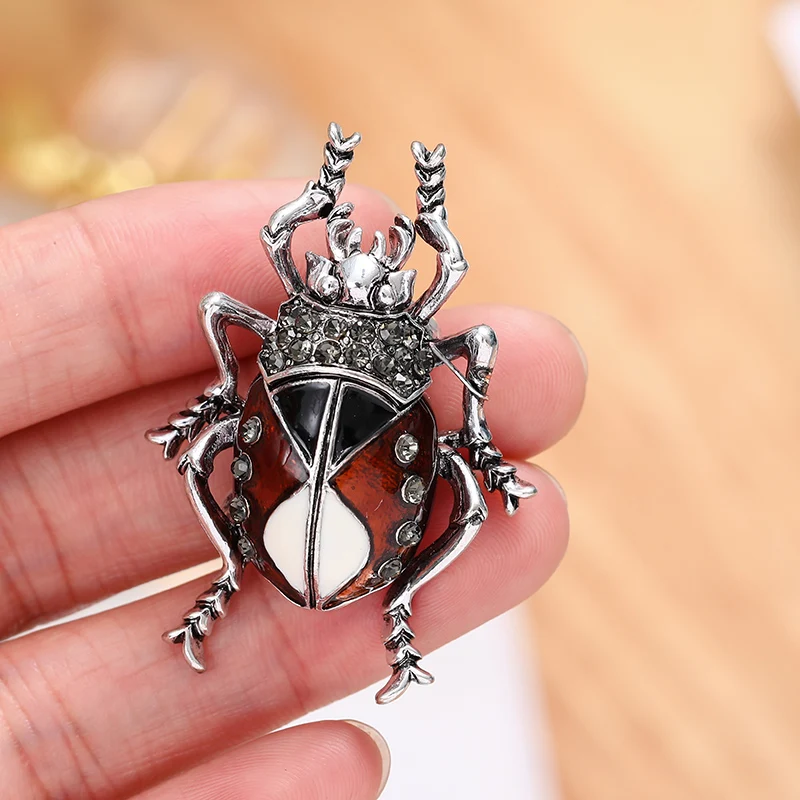 Fashion Rhinestone Beetle Brooch Insect Pin Women's Clothing Accessories Jewelry Gift New