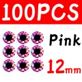 100 piezas de 12 mm, color rosa