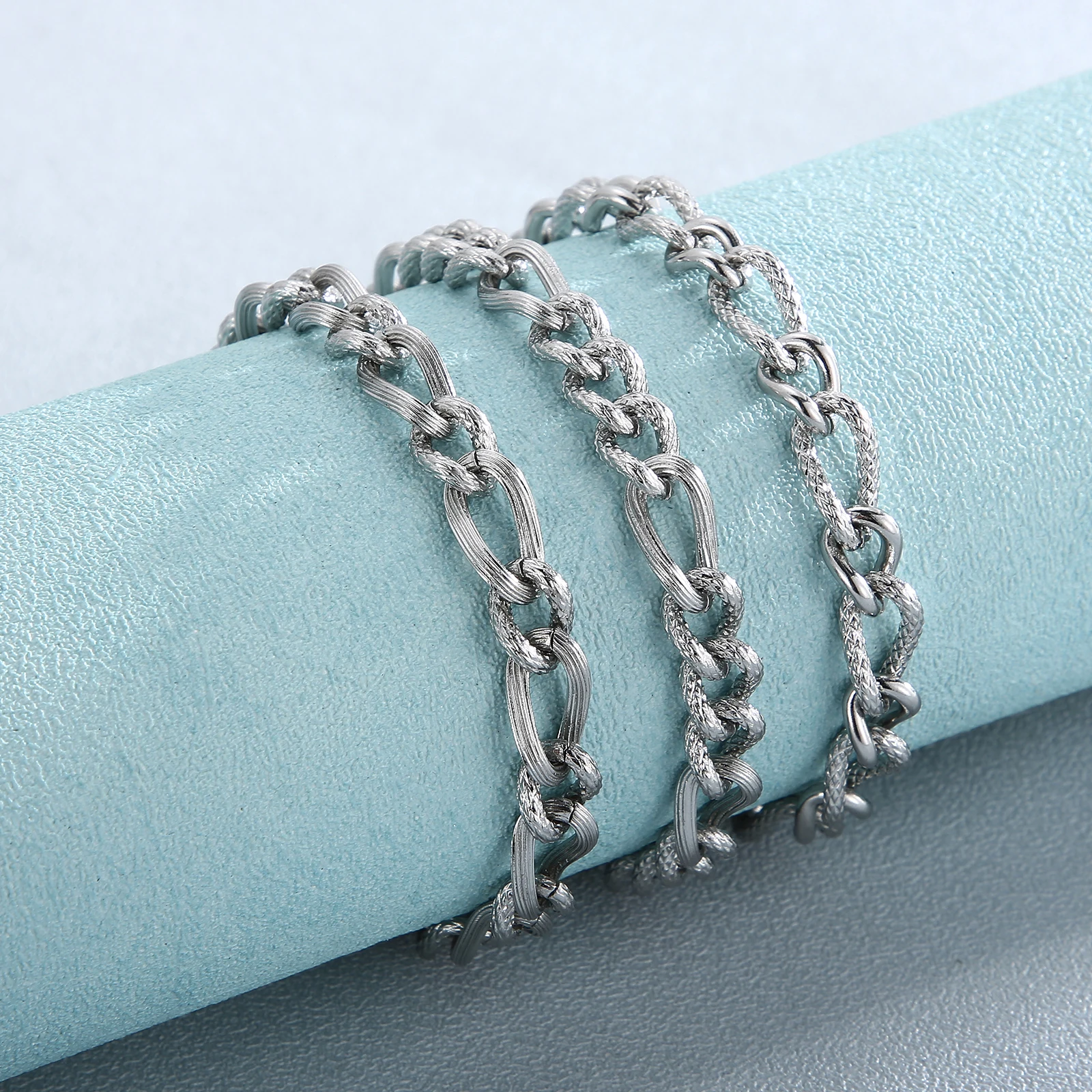 7mm Width 3 Styles New Chain Bracelet Stainless Steel Boho Thick Link Chain Bracelet Women Gift New Fashion