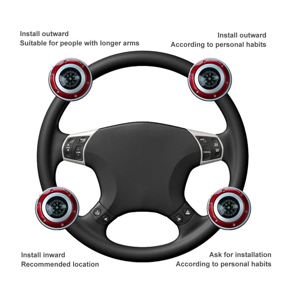 Manopola del filatore del volante con bussola Booster a sfera della maniglia di alimentazione a 360 gradi per il volante del veicolo dell'auto Auto