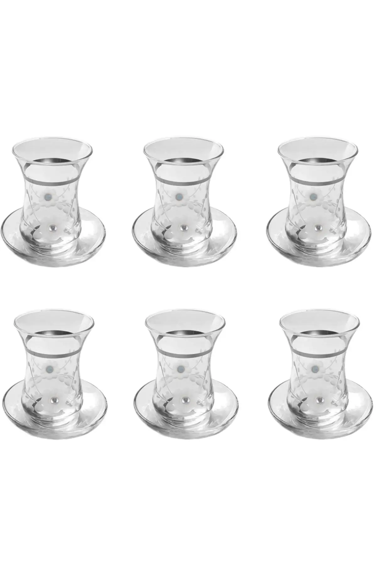 

Large Ajda nature platinum stone Tea set 12 piece Turkish Tea Cup Glass Cup Glass Cup Glass Cup