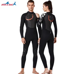 One Piece Neoprene Wetsuit for Men and Women, Long Sleeve, Full Body Warm Rashguard, Diving Swimming, Surf, Scuba, Wet Suits 3mm