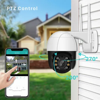 PTZ Wifi IP Camera 1080P 5MP Speed Dome AI Security Camera Wireless ONVIF Audio Outdoor Waterproof IR Color Night