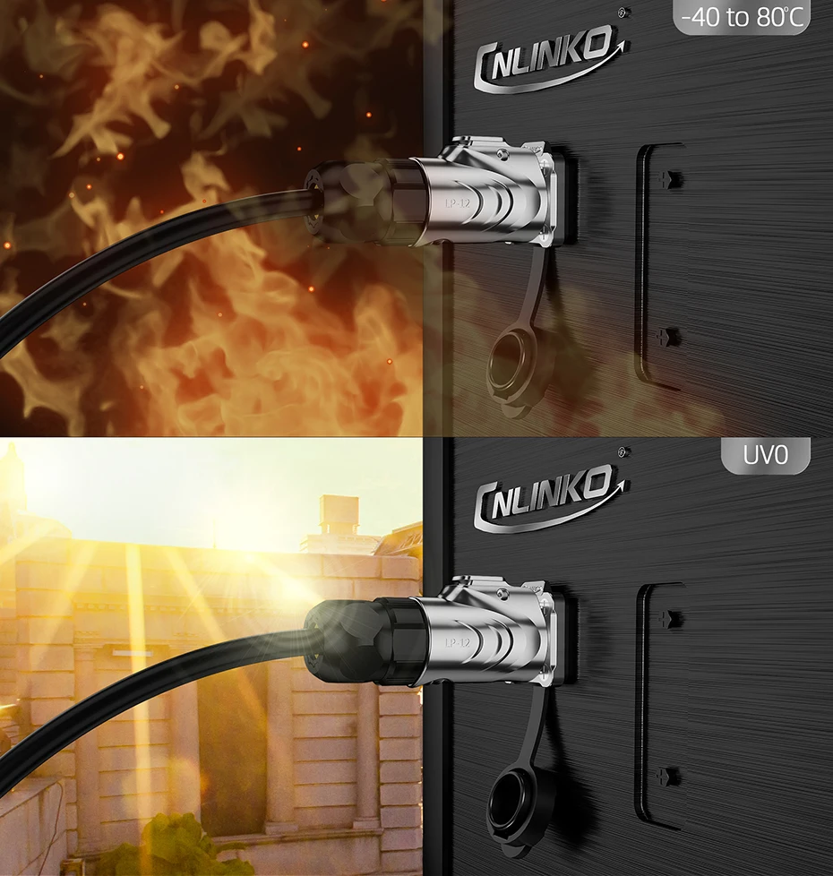 CNLINKO M12 Wasserdichtes Metallgehäuse Industriestecker Schnellverbindung Löttyp Stecker+Buchse für Schalttafelmontage 2-8-polig – Detail 4