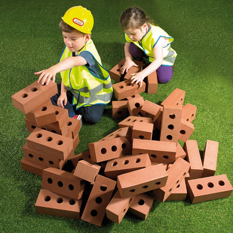 Infant Construction Building Blocks Baby Big Blocks Educational Outdoor Toys Large EVA Engineer Builder Pretend Play Game Foam