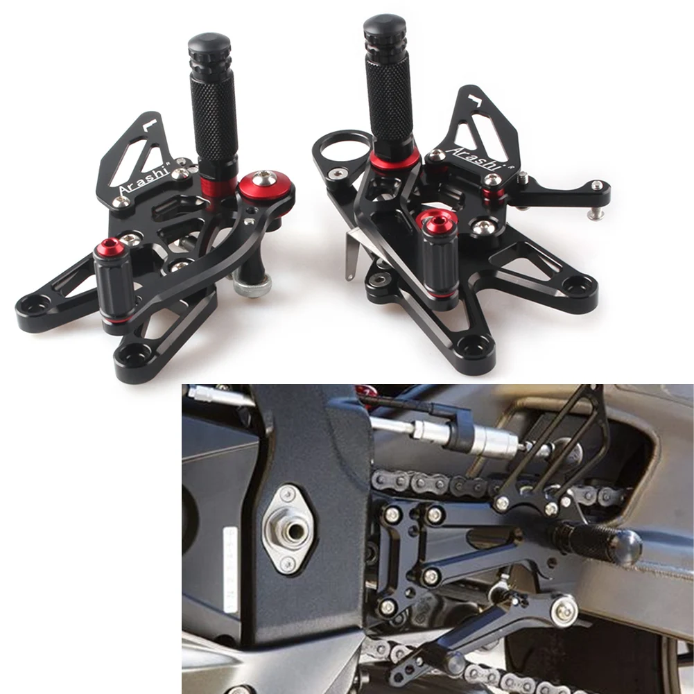 

Black Motorcycle Adjustable Rearset Footrest Foot Pegs For BMW S1000RR 2009 2010 2011 2012 2013 2014/ S 1000RR 09 10 11 12 13 14