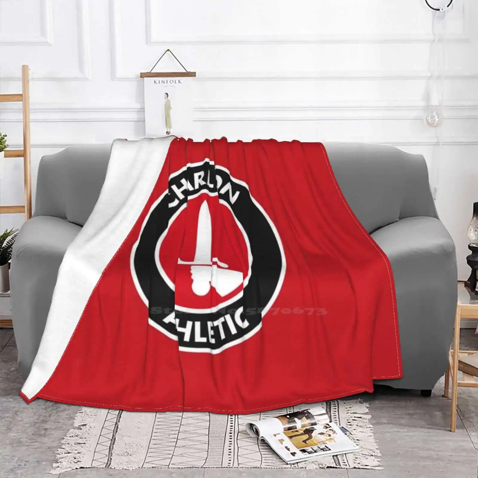 Charlton Athletic Fc Logo Creative Design Comfortable Warm Flannel Blanket Charlton Athletic City United Football Soccer