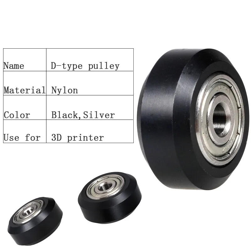 3D Printer Part Wheels POM Plastic Pulleys Ball Bearings 625ZZ Use For V-slot Aluminum Profiles Bearing Pulley 5pcs