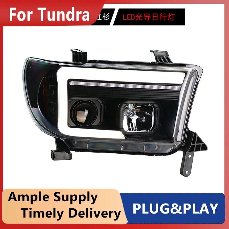 تصفيف السيارة لتويوتا تندرا المصابيح الأمامية 2007-2013 ديناميكية بدوره إشارة LED رئيس مصباح DRL Hid زينون عدسة اكسسوارات السيارات