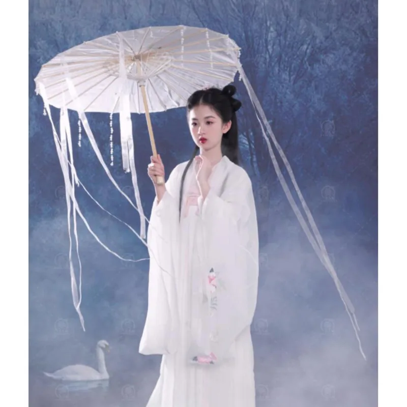 Chinese Silk Umbrella Anime Women Photography Cos Prop Antique Dance Tassels Umbrella Transparent  Japan Paper  Wedding Parasol