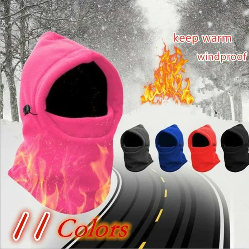 Fashion Warm Hat Couple Unisex 6 In 1 Thermal Fleece Balaclava Outdoor Ski Masks Bike Cyling Beanies Wind Stopper Face Hats