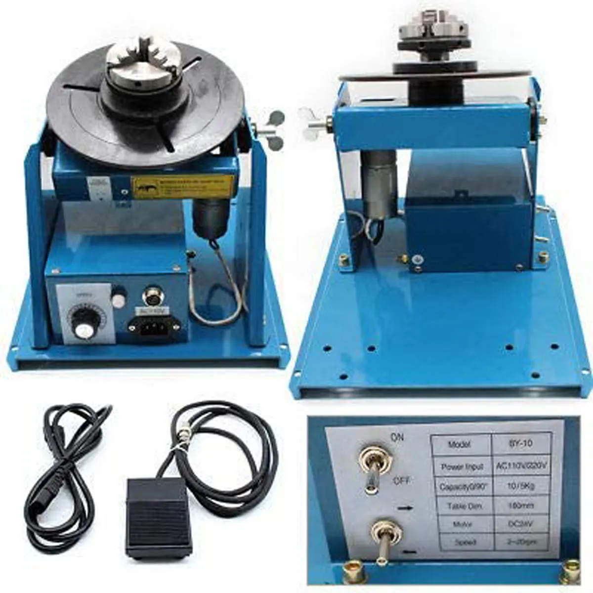 10KG Rotary Welding Positioner Turntable Table 110/220V High Positioning Accuracy Suitable for Cutting, Grinding, Assembly