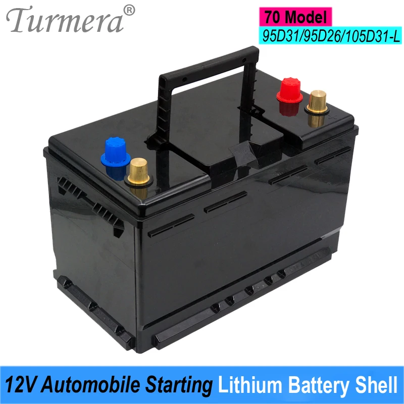 Turmera 12V Car Battery Box Automobile Starting Lithium Batteries Shell for 70 Series 95D31 95D26 105D31-L Replace Lead-Acid Use