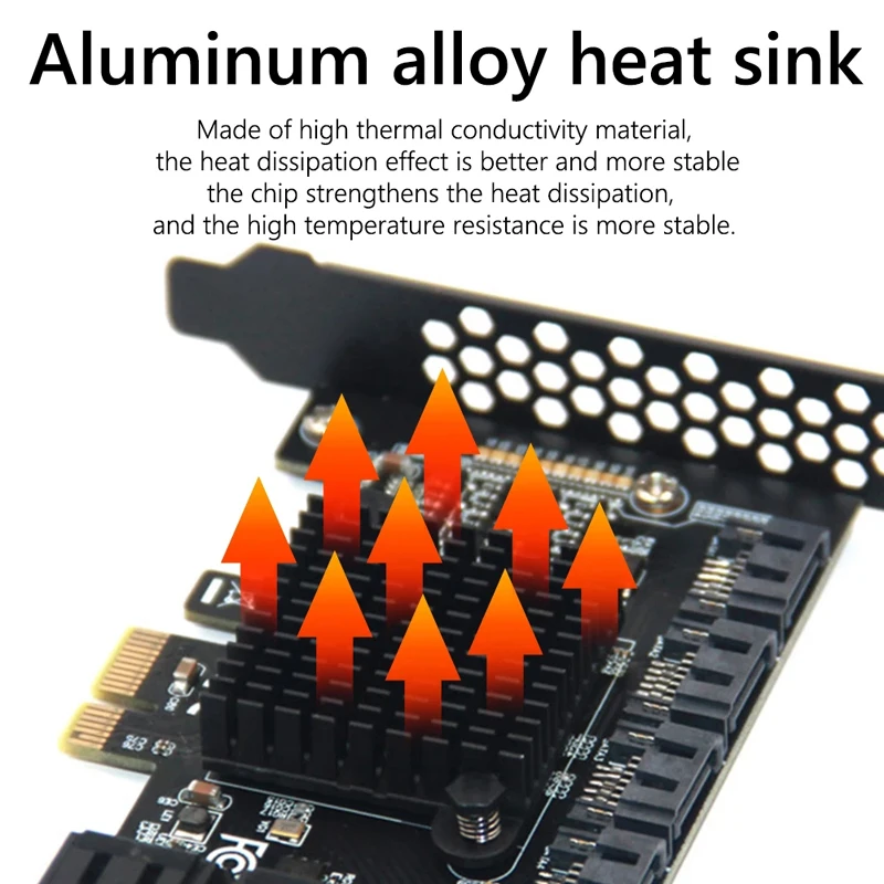 Chi a mineração sata pcie 1x adaptador 6/10 porta pci-e x1 para sata 3.0 6gbps riser placa de expansão para desktop computador adicionar em cartões