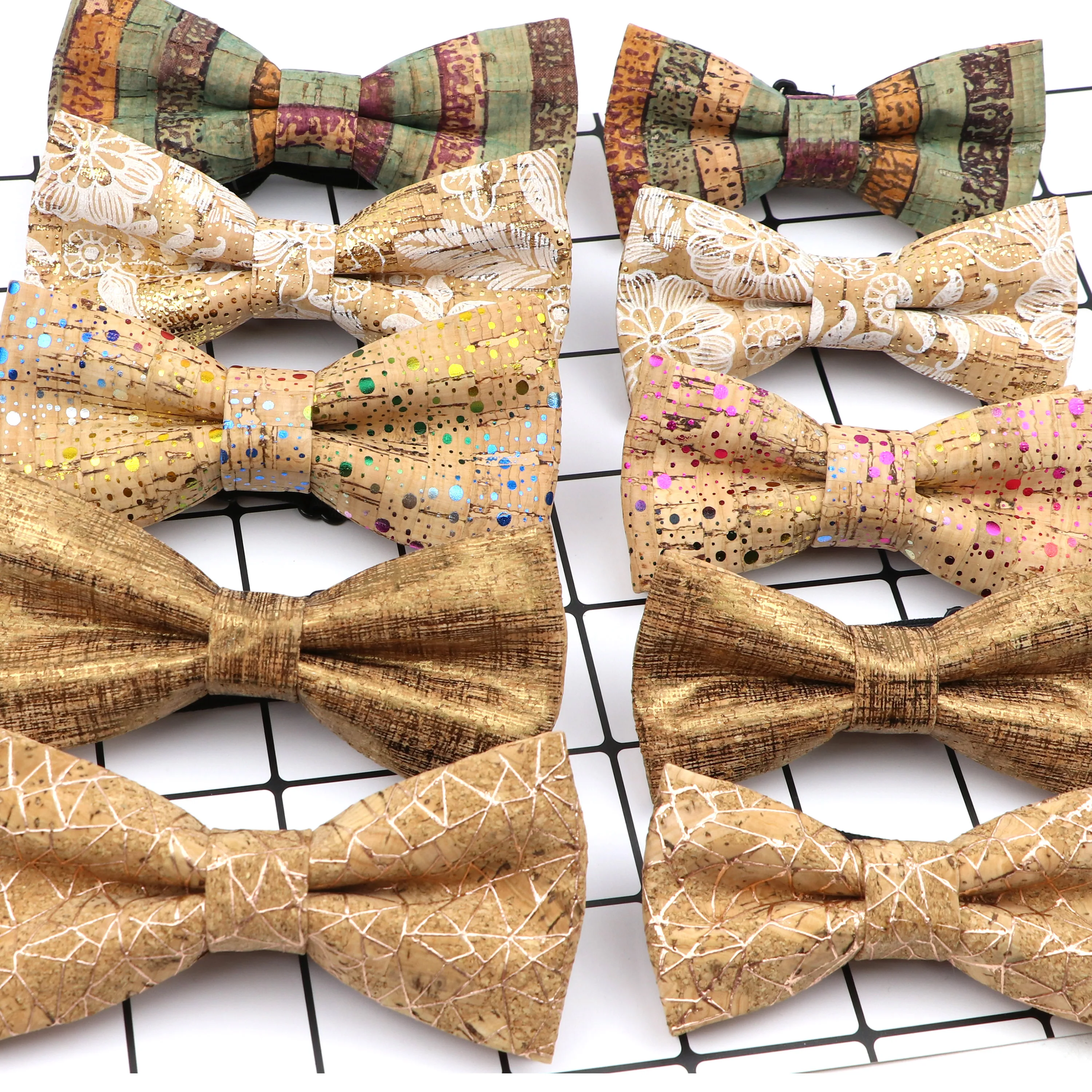 New Design Cork Wood Fashion Parent-Child Bow Ties Novelty Handmade Solid Neckwear Wedding Party Gift Accessories Men Bowtie