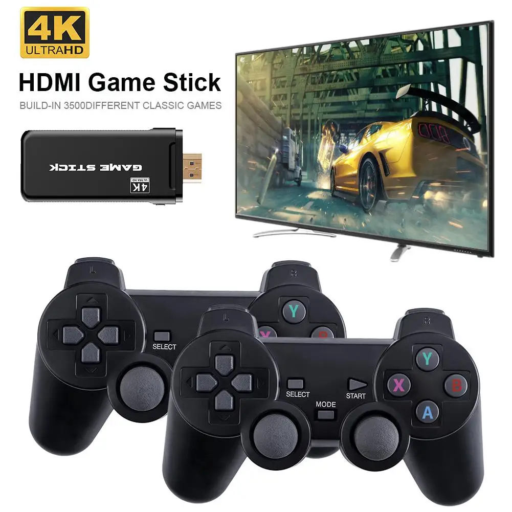 

4K Ultra Video Game Console Dual GamePad for PS1/GBA Retro TV Game Console HD-Compatible 32GB 3000 Games Video Game Stick