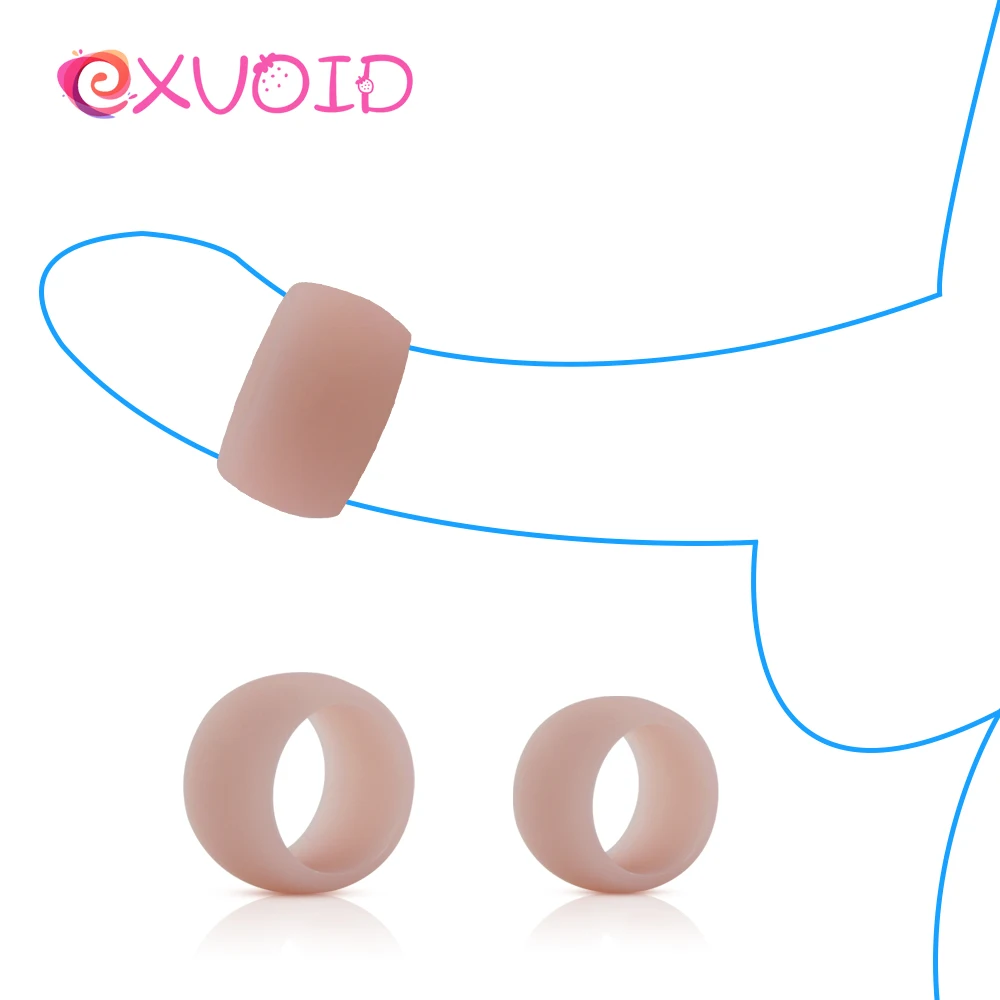 EXVOID 2PCS Delay Ejaculation Sex Toys for Men Sex Shop Elastic Penis Sleeve Ring Cock Silicone Ring Penis Erection