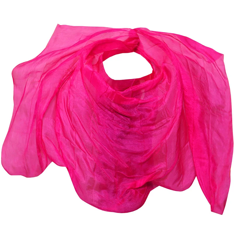 100% Real Chinese Silk Veil Shawl Women Scarf Costume Accessory Customized Handmade Dyed Silk Veil Belly Dance Pure Natural Veil