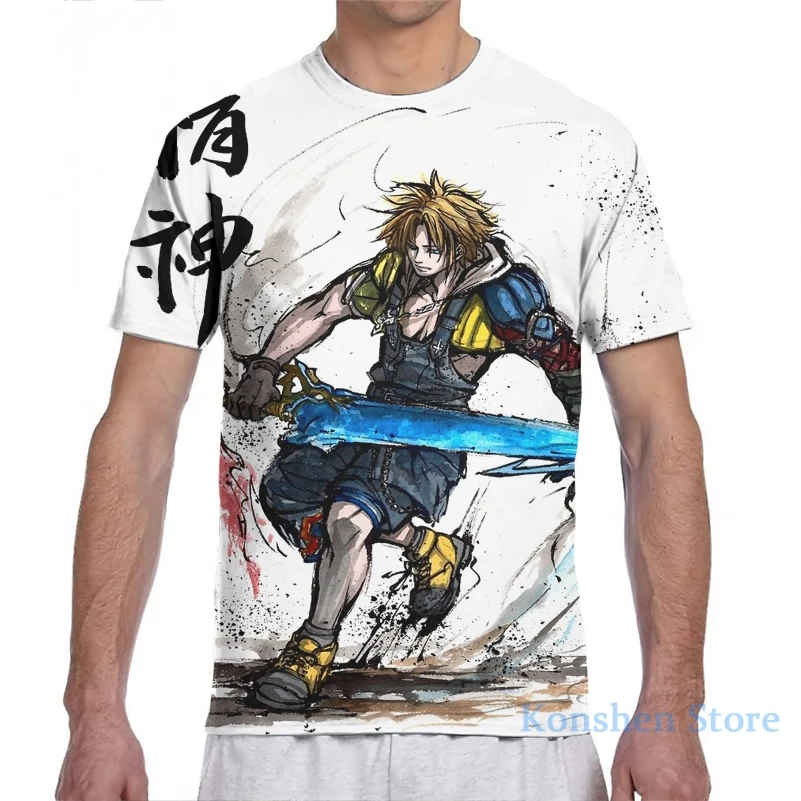 Tidus from Final Fantasy X men T-Shirt women all over print fashion girl t shirt boy tops tees Short Sleeve tshirts