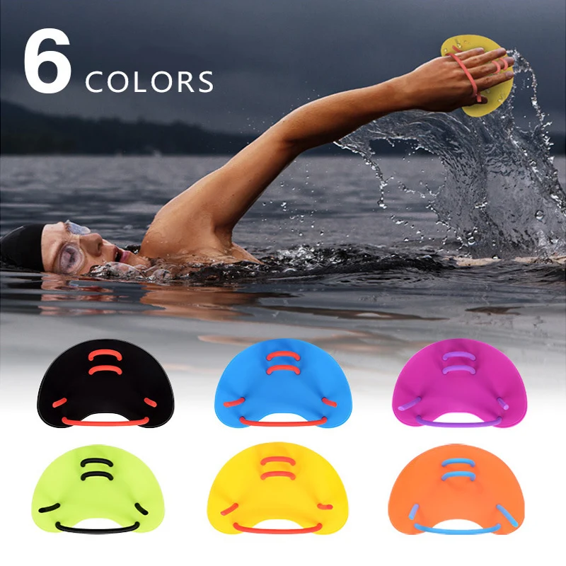 Professional Swimming Paddles Swimming Hand Fins Strokes Practice Correction Swimming Tools Adjustable Hand Webbed Gloves