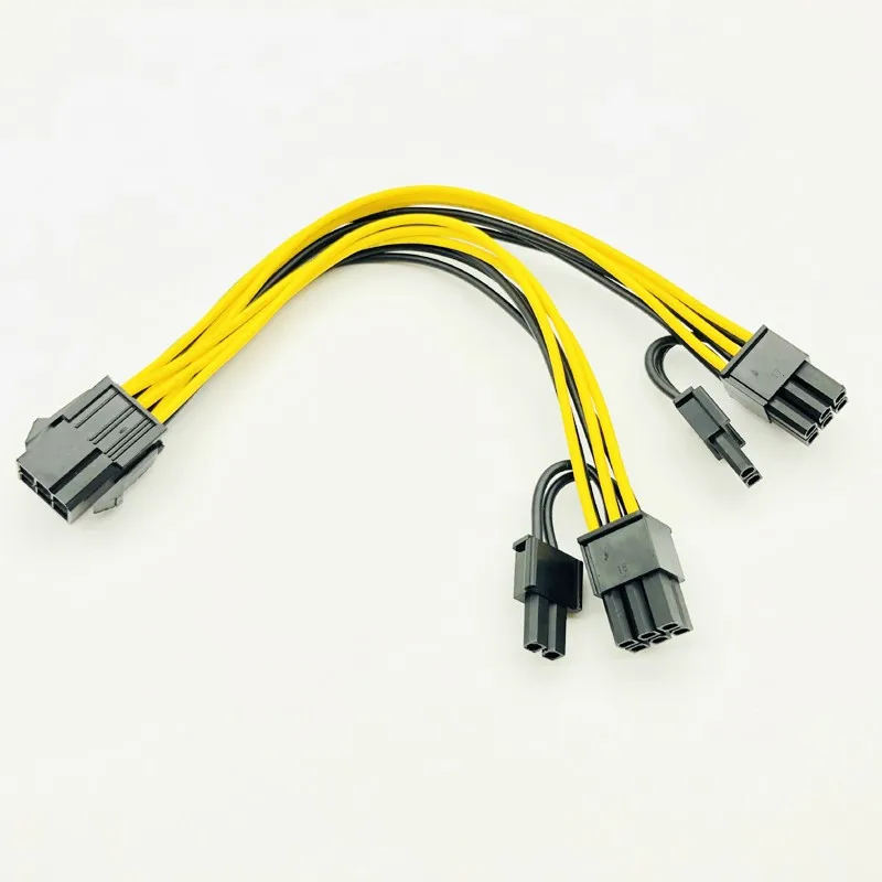 5PCS PCI-E 6-pin to Dual 6+2-pin (6-pin/8-pin) Power Splitter Cable Graphics Card PCIE PCI Express 6Pin to Dual 8Pin Power Cable