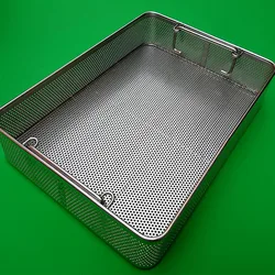 40x30x7cm More Sizes Strong Smooth Stainless Steel 304 Perforated Disinfection Sterilization Cleaning Storage Box Net Basket
