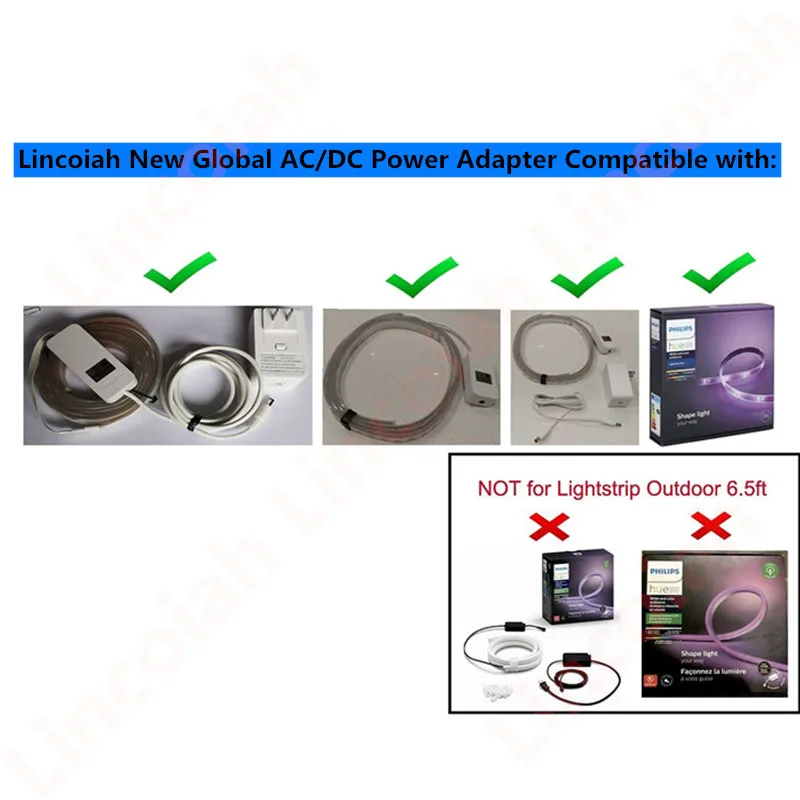 Ac/Dc Adapter Voor Philips Tint Gradiënt Lightstrip 55 \